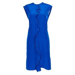 Authentic Louis Vuitton Blue Ruffle Dress Size 4, Party Dress, Luxury Dress, LV